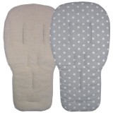 Seat Liner to fit Bugaboo Pushchairs Silver Star / Lambs Fleece